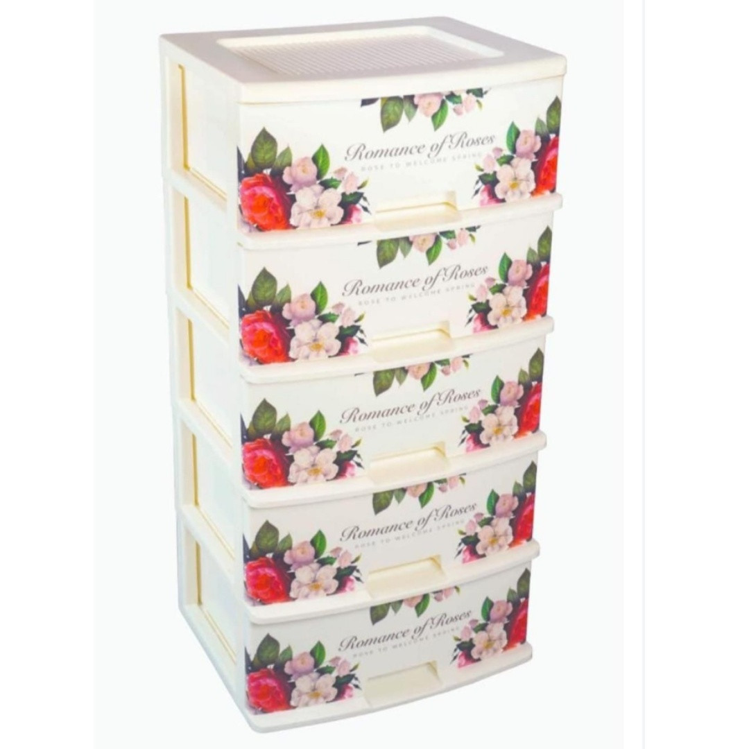 Flowers  Plastic Drawer Box  5 Drawer