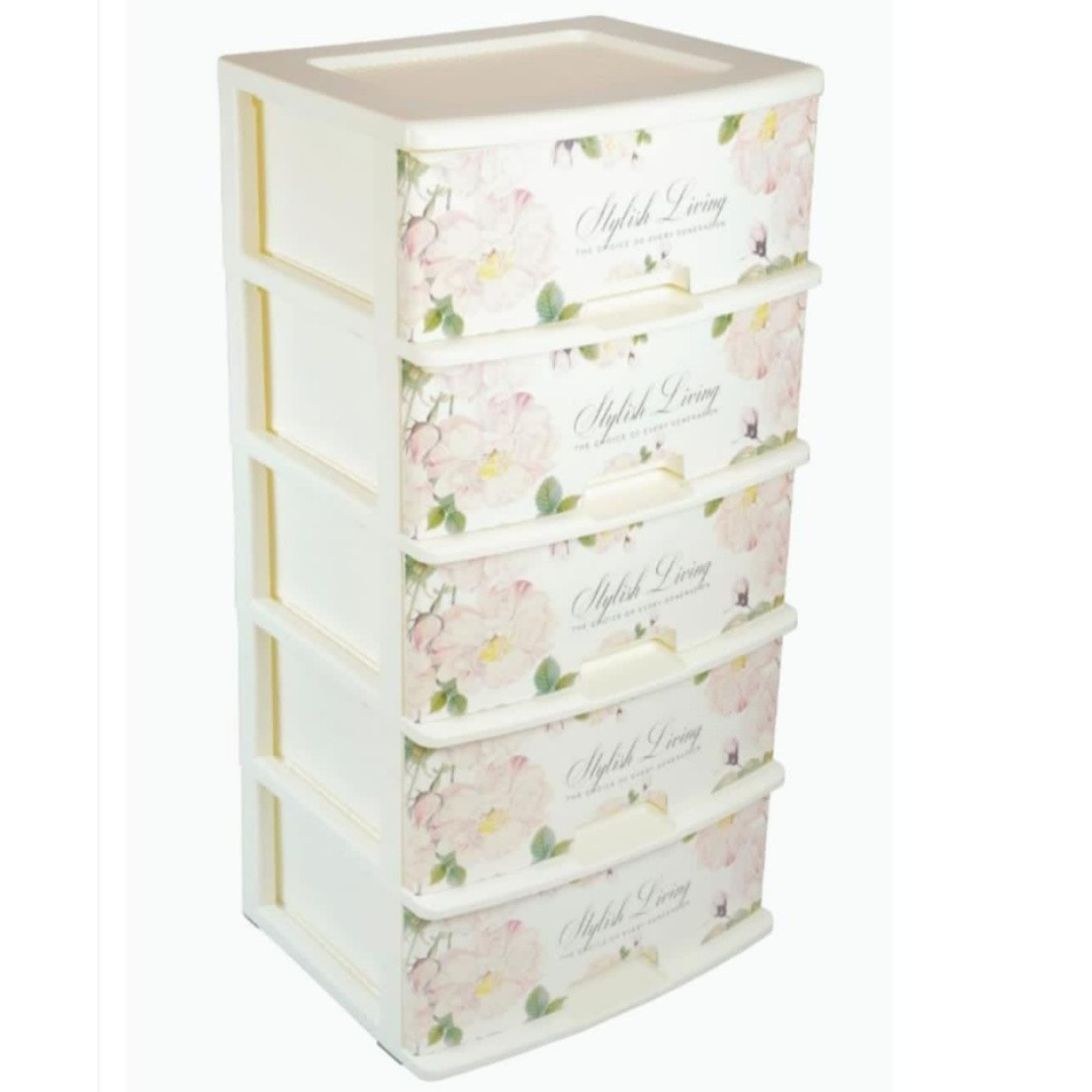Flowers  Plastic Drawer Box  5 Drawer