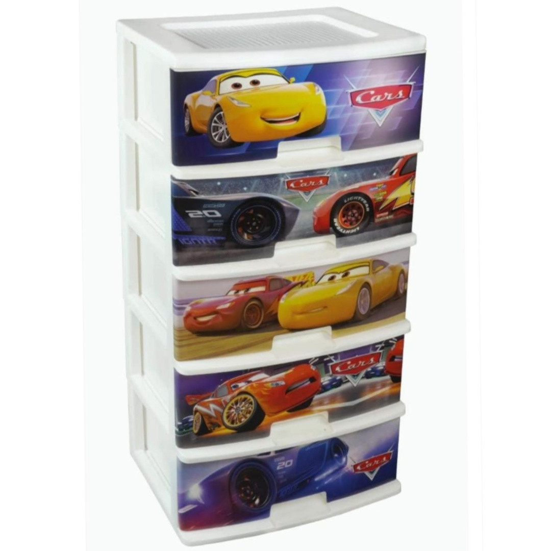 Cars  Plastic Drawer Box  5 Drawer