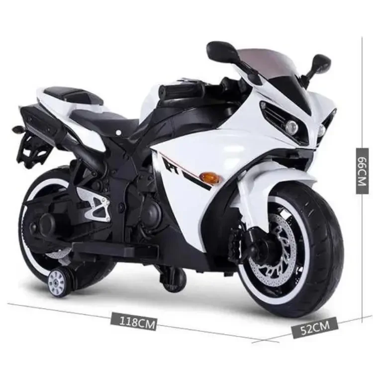 R1 Ride-On Kids Electric Bike – 12V Rechargeable with Lights, Music & Training Wheels