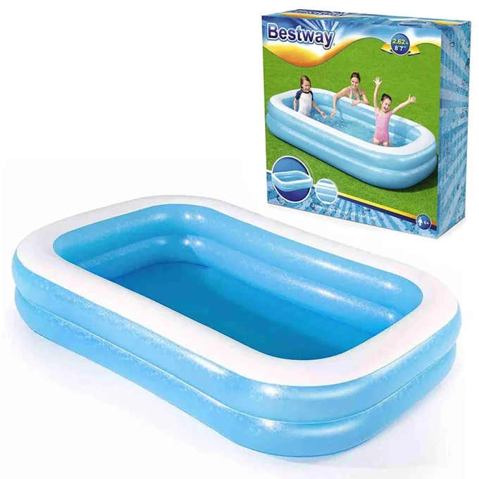 Bestway 54006 Family Rectangular Inflatable Pool – 262 x 175 x 51 cm