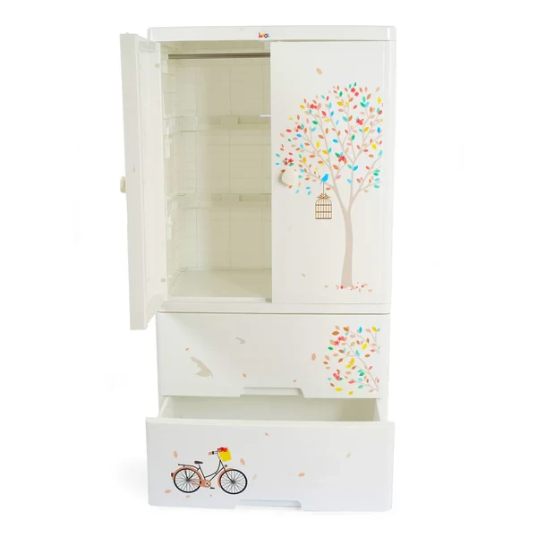 Junior 4-Compartment Plastic Wardrobe – Kids Storage Cabinet in Pakistan